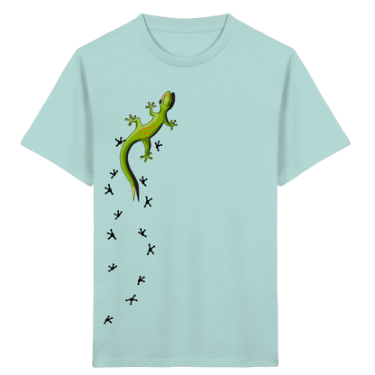 Kletternder Gecko mit Spuren - Kids Organic Shirt
