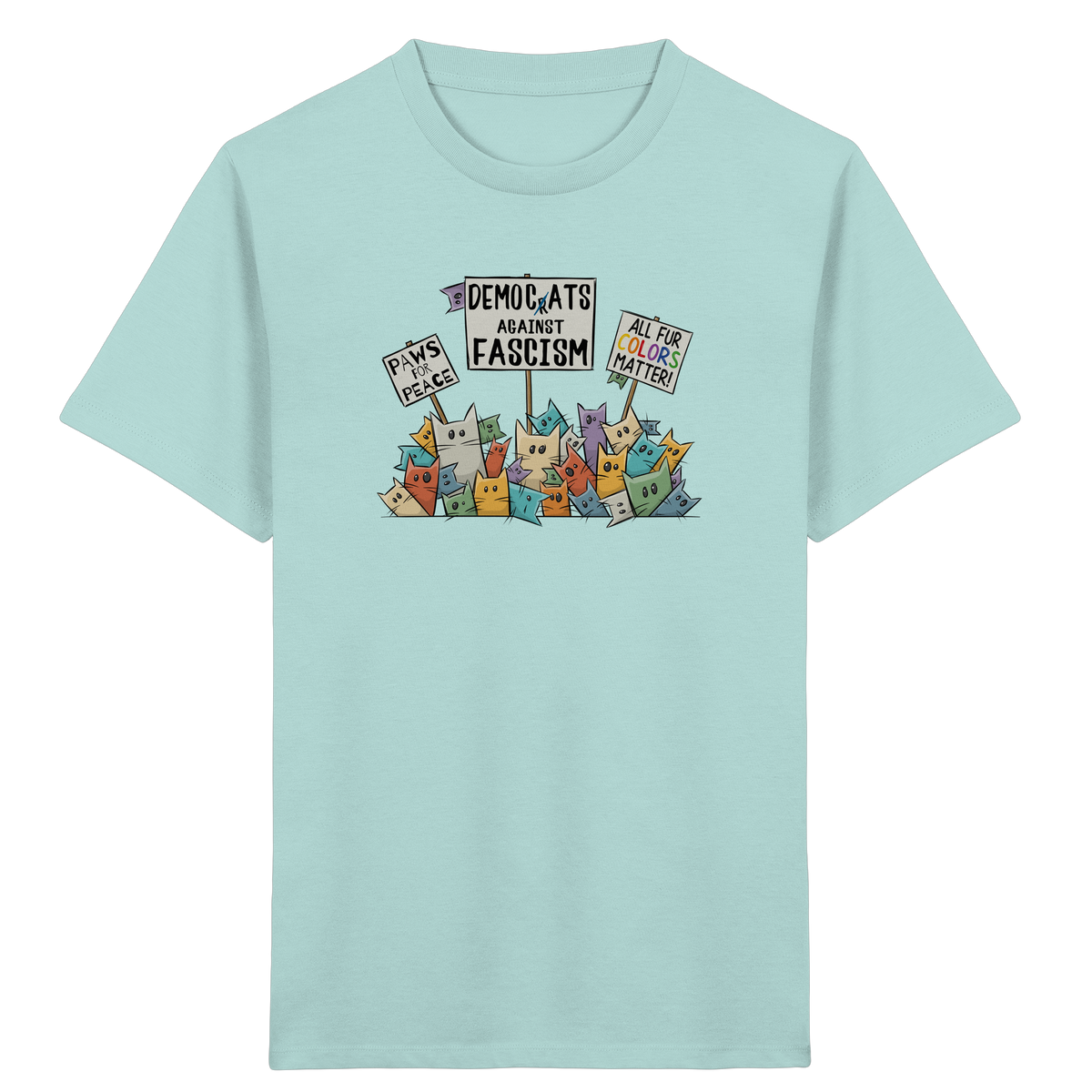 Demo-Katzen gegen Faschismus und für Vielfalt - Kids Organic Shirt