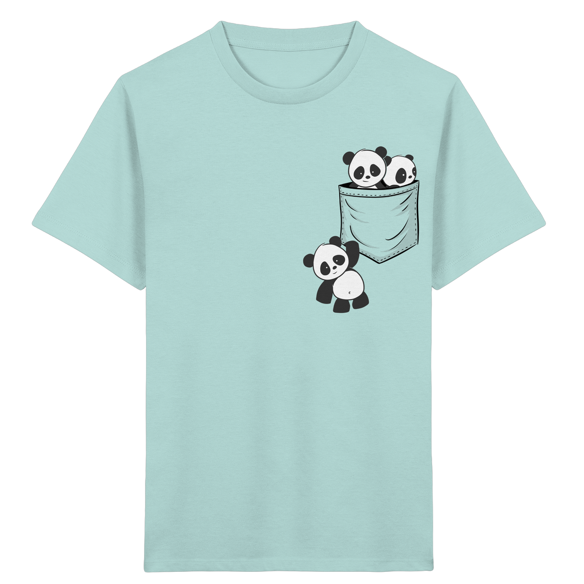 Kawaii Pandas in der Tasche - Kids Organic Shirt