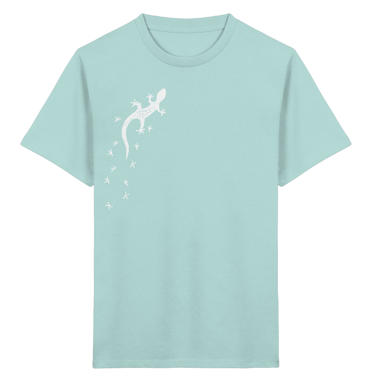 Gecko Eidechse Silhouette hell - Kids Organic Shirt