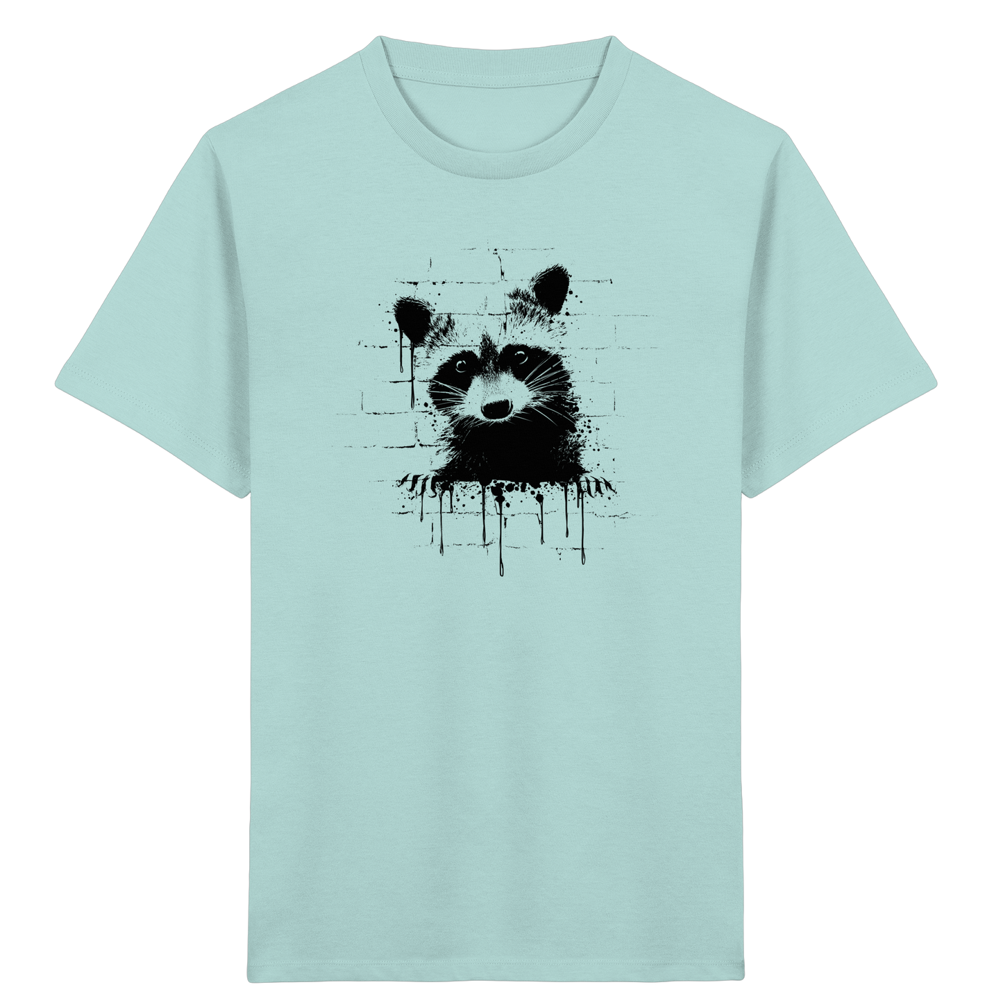 Funky Street Art Waschbär - Kids Organic Shirt