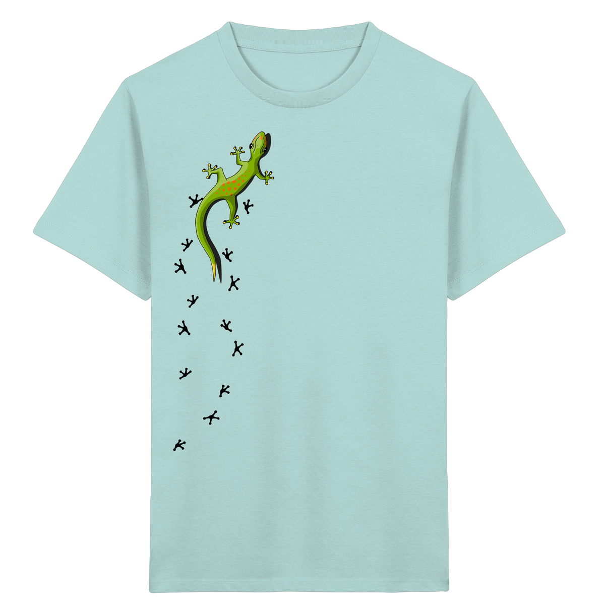 Kletternder Gecko mit Spuren - Kids Organic Shirt