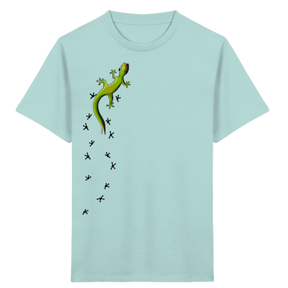 Kletternder Gecko mit Spuren - Kids Organic Shirt