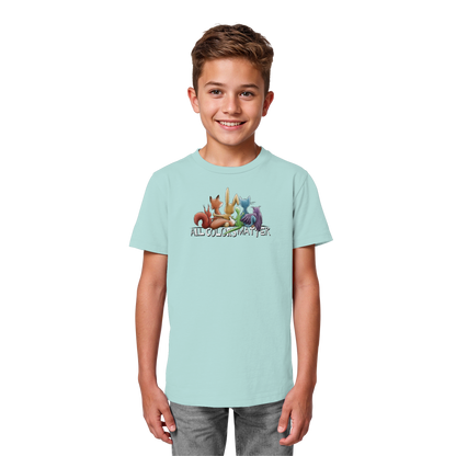 All Colors Matter! Regenbogen Tiere für Vielfalt - Kids Organic Shirt