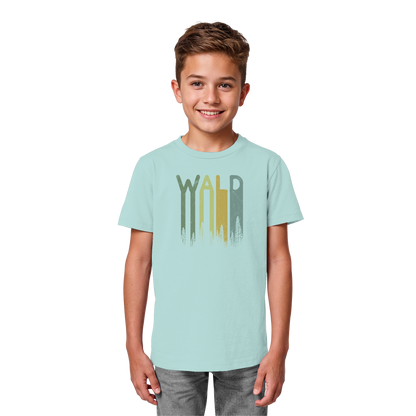 Wald Retro Forst Schriftzug - Kids Organic Shirt