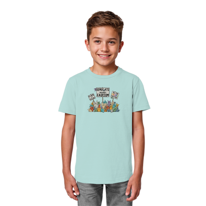Demo-Katzen gegen Faschismus und für Vielfalt - Kids Organic Shirt