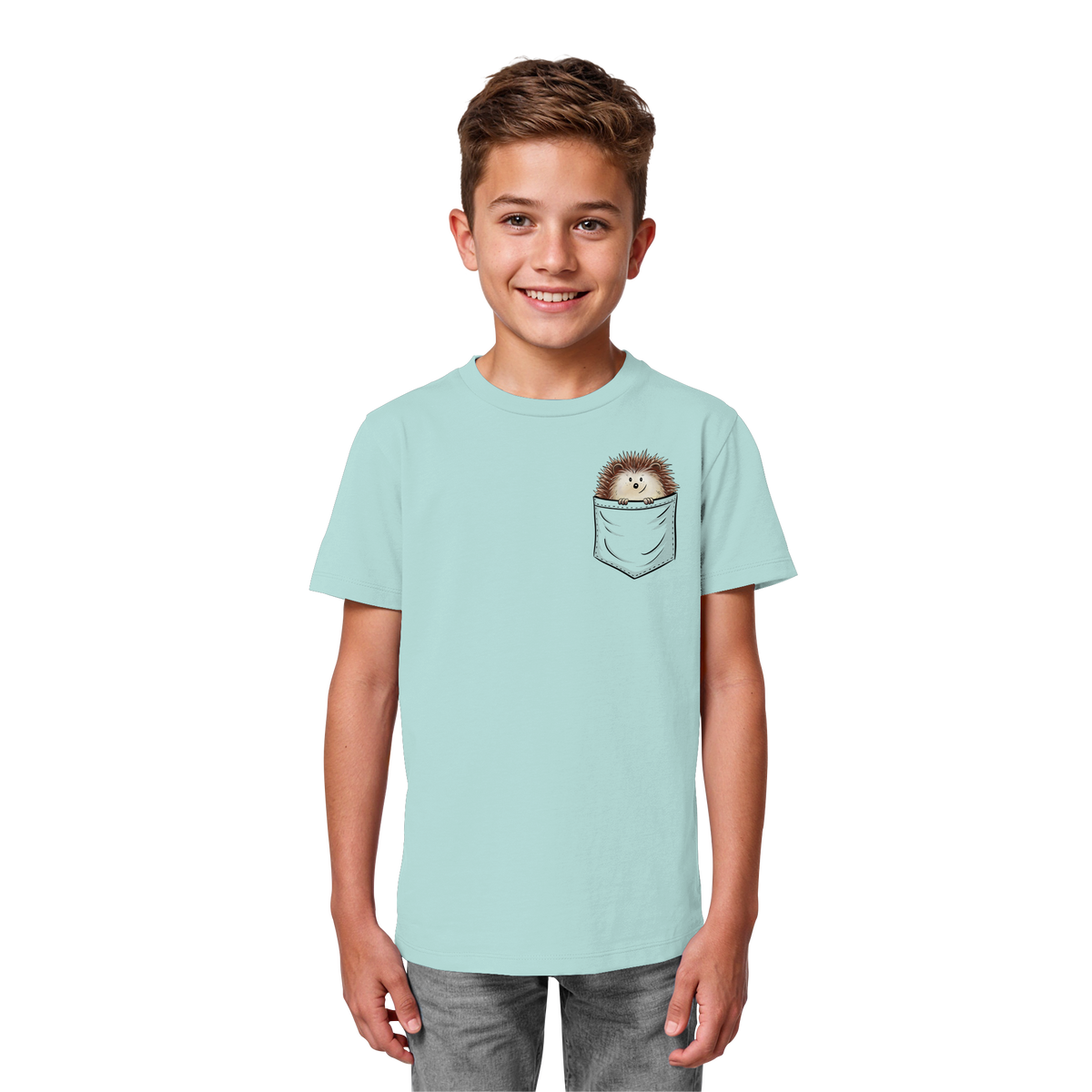 Lustiger Igel in Deiner Brust-Tasche - Kids Organic Shirt