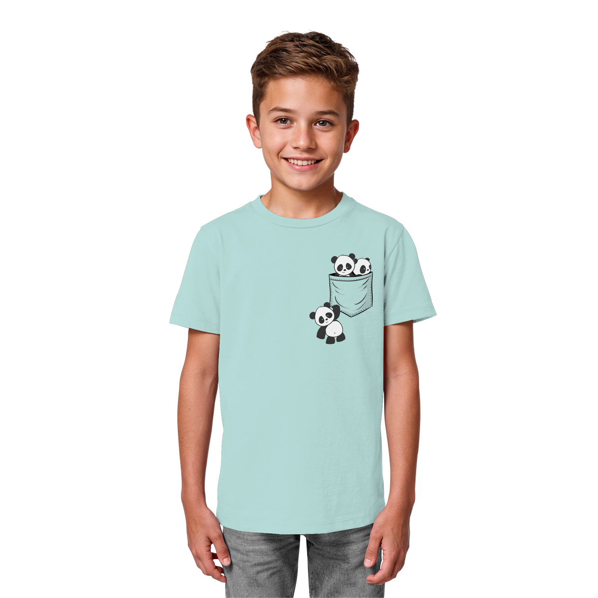 Kawaii Pandas in der Tasche - Kids Organic Shirt