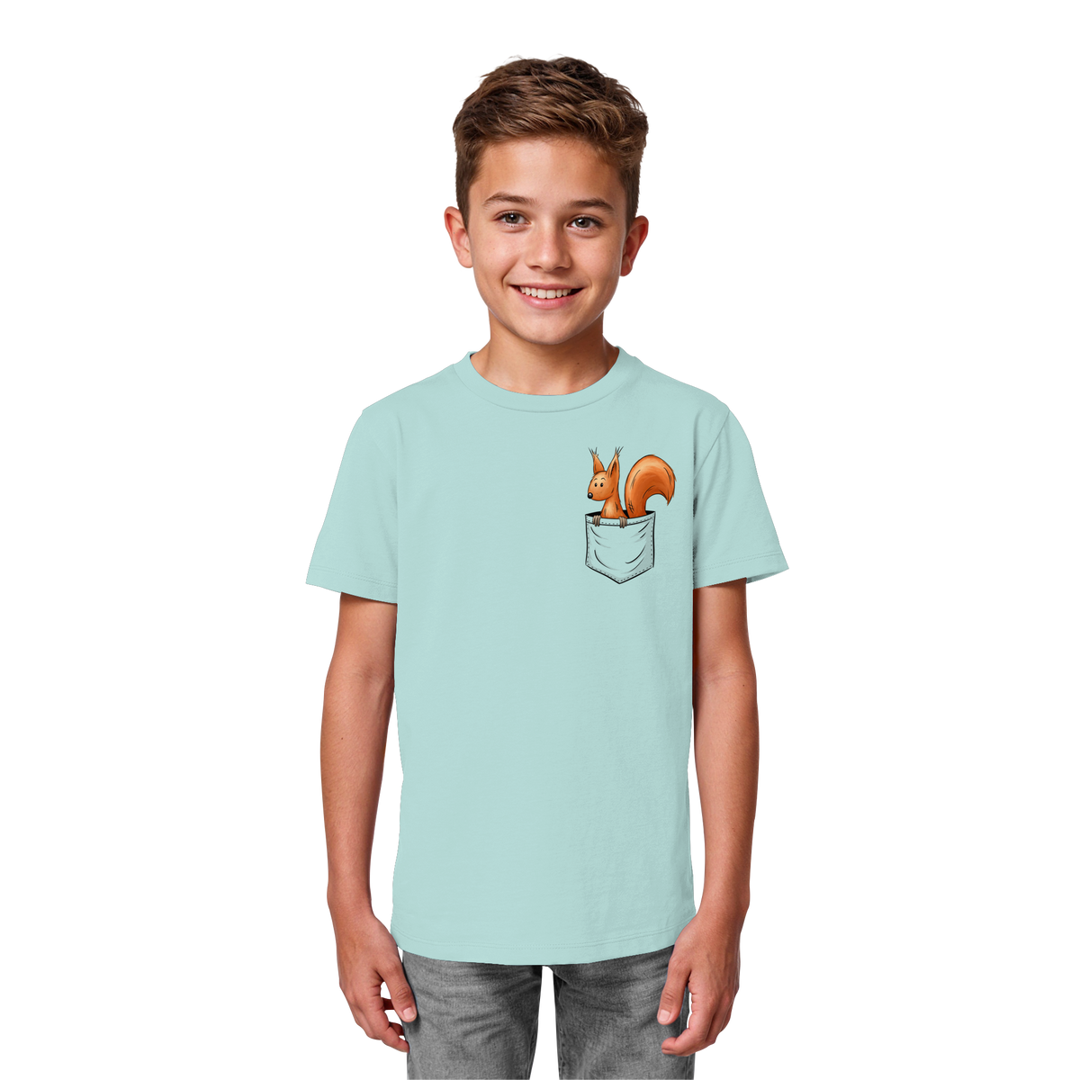 Lässiges Eichhörnchen In Tasche - Kids Organic Shirt