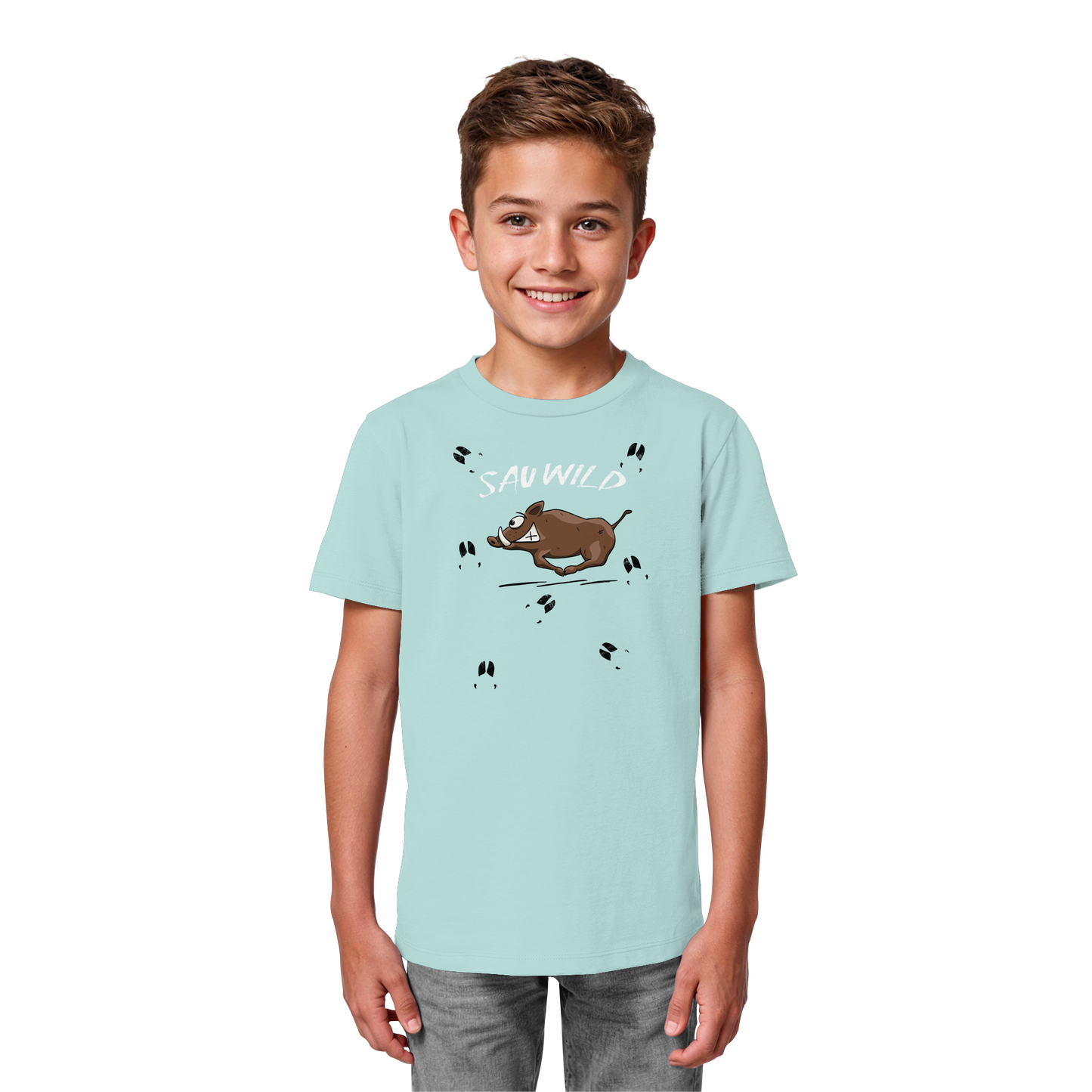 Sauwild wilde Sau | Wildschwein Keiler - Kids Organic Shirt