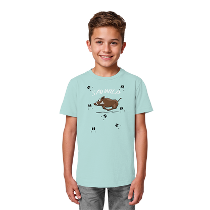 Sauwild wilde Sau | Wildschwein Keiler - Kids Organic Shirt