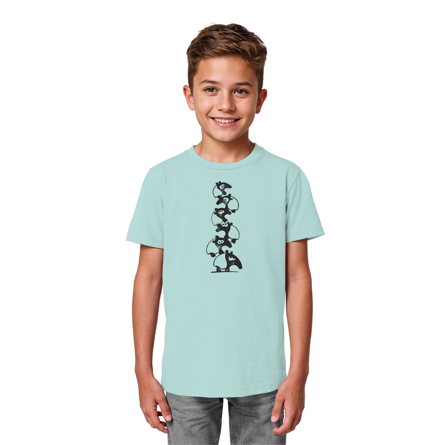 Lustiger Haufen aus Schabracken-Tapiren - Kids Organic Shirt