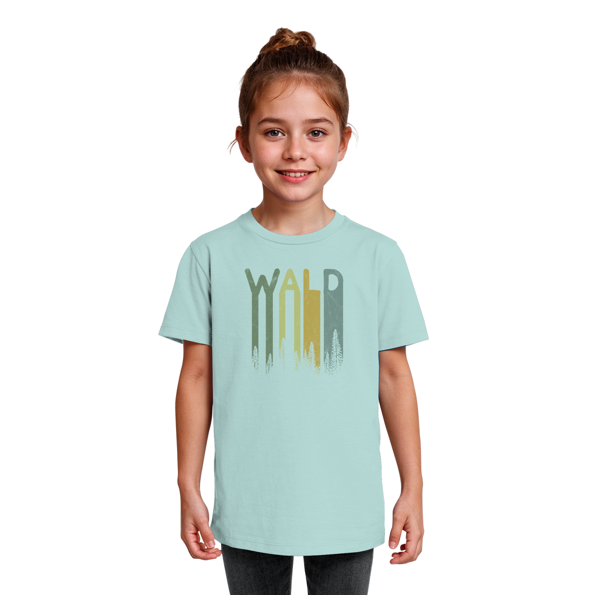 Wald Retro Forst Schriftzug - Kids Organic Shirt