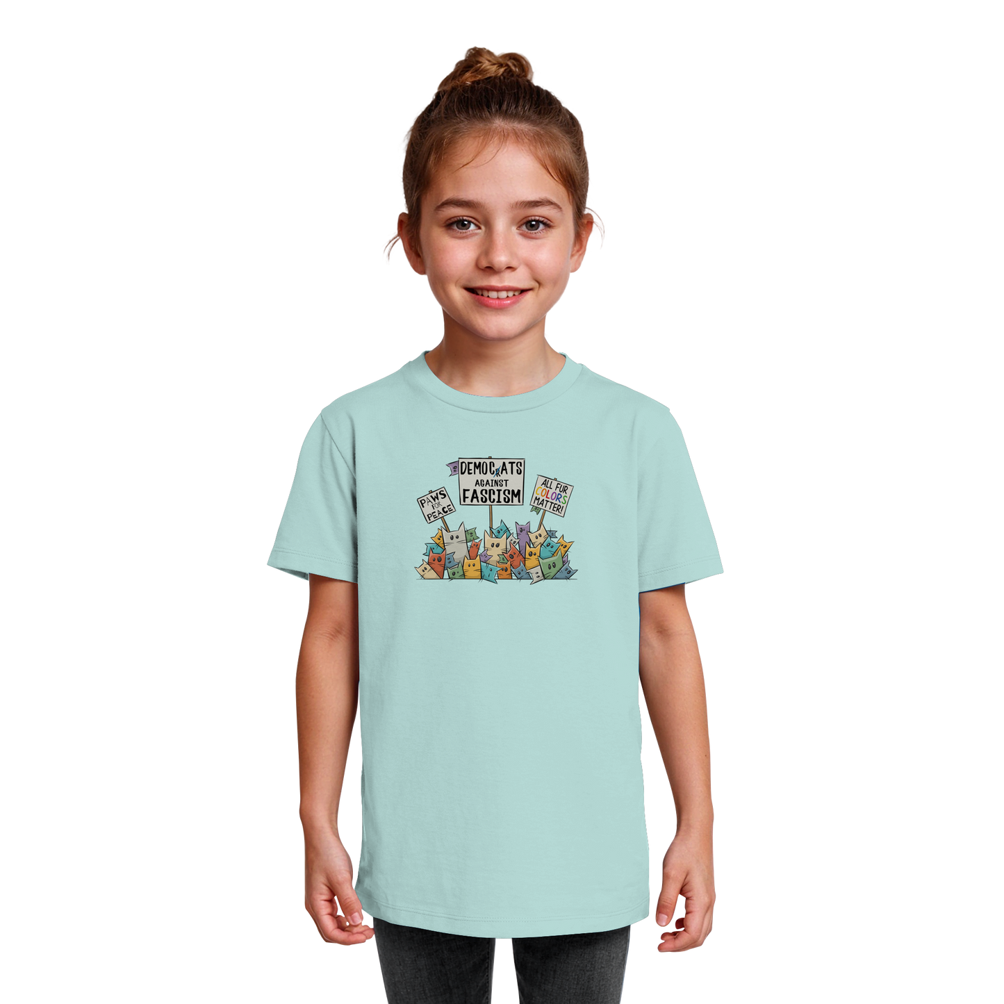 Demo-Katzen gegen Faschismus und für Vielfalt - Kids Organic Shirt
