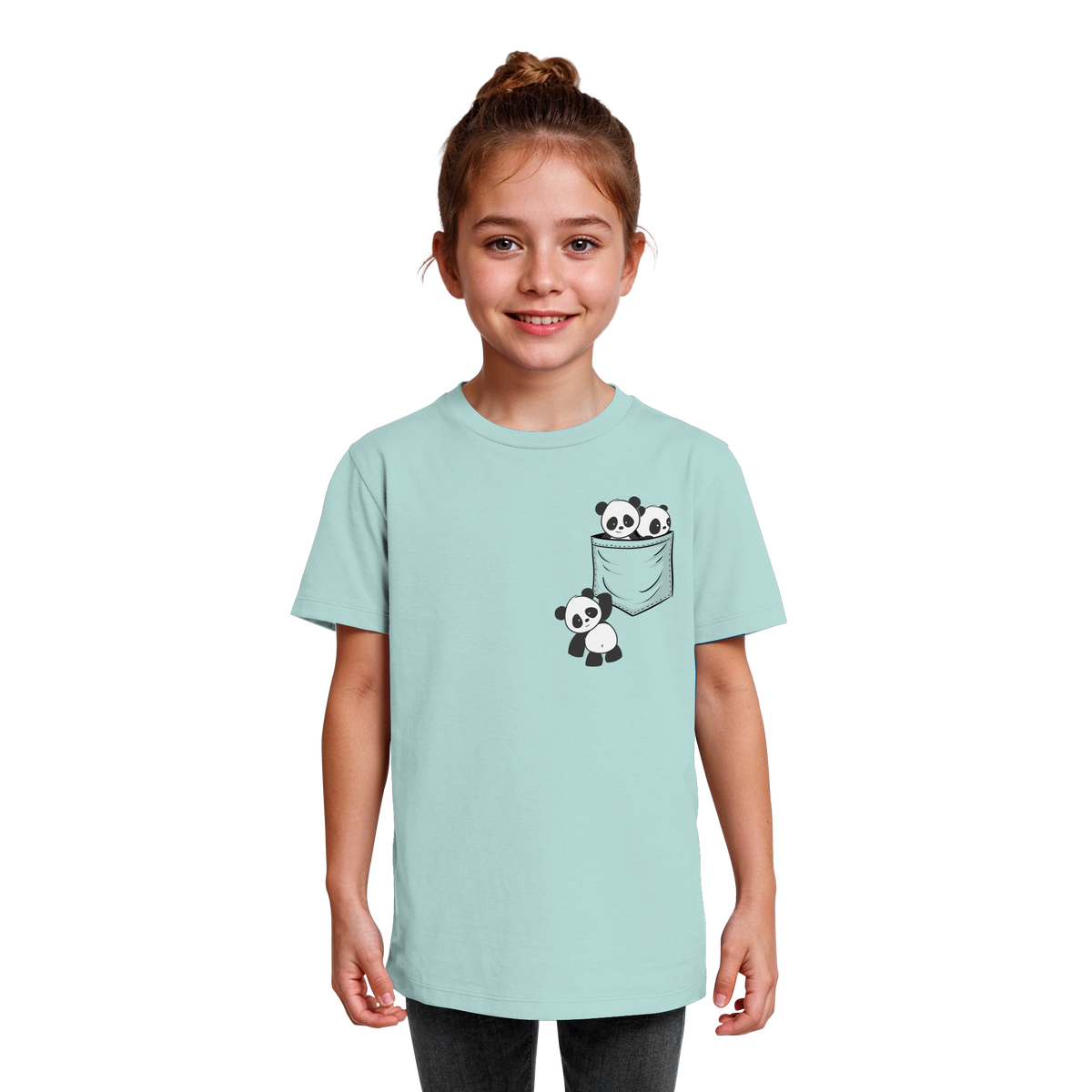 Kawaii Pandas in der Tasche - Kids Organic Shirt