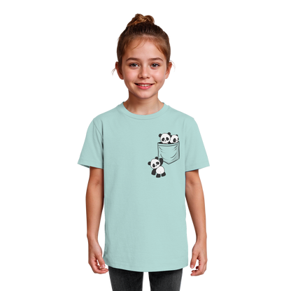 Kawaii Pandas in der Tasche - Kids Organic Shirt
