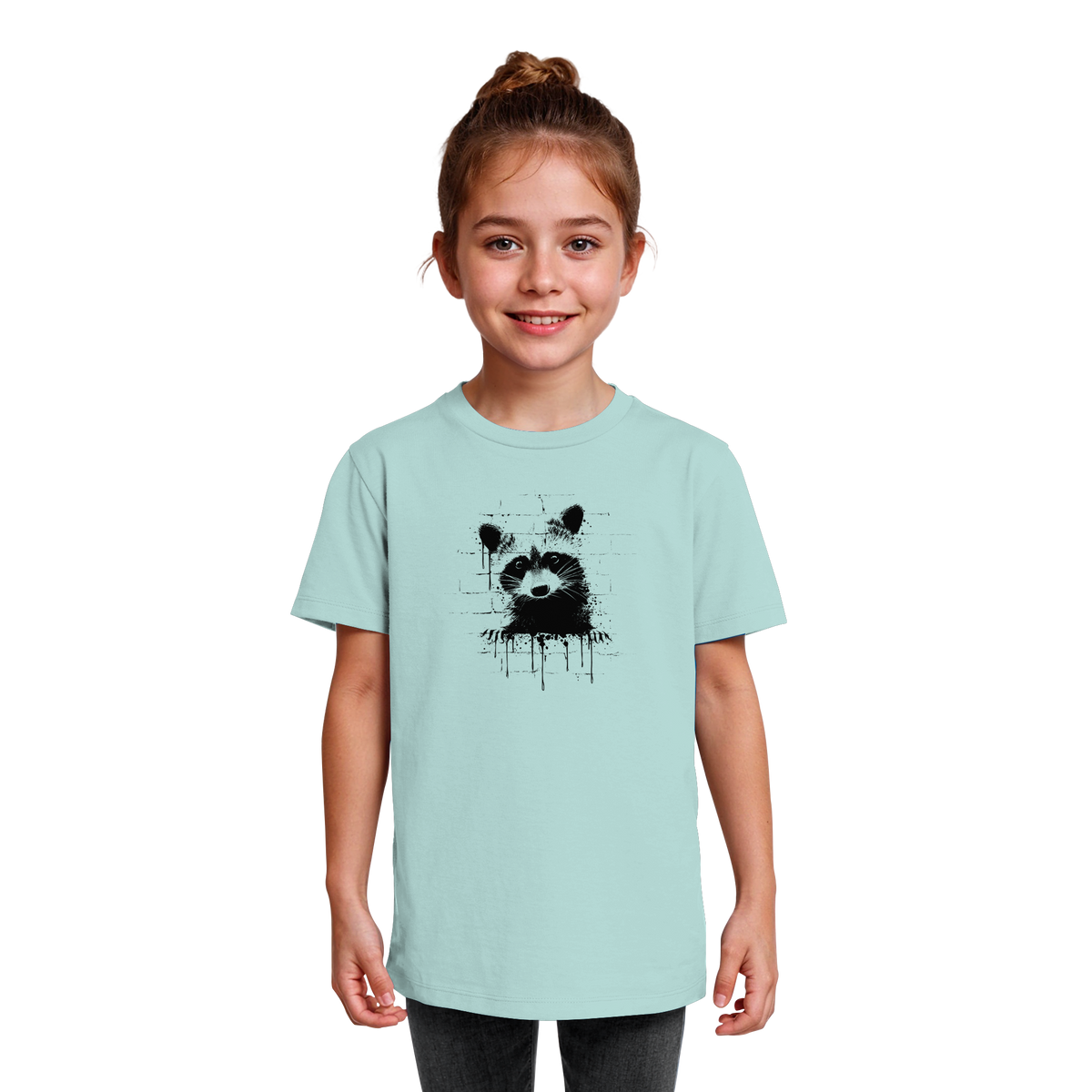 Funky Street Art Waschbär - Kids Organic Shirt
