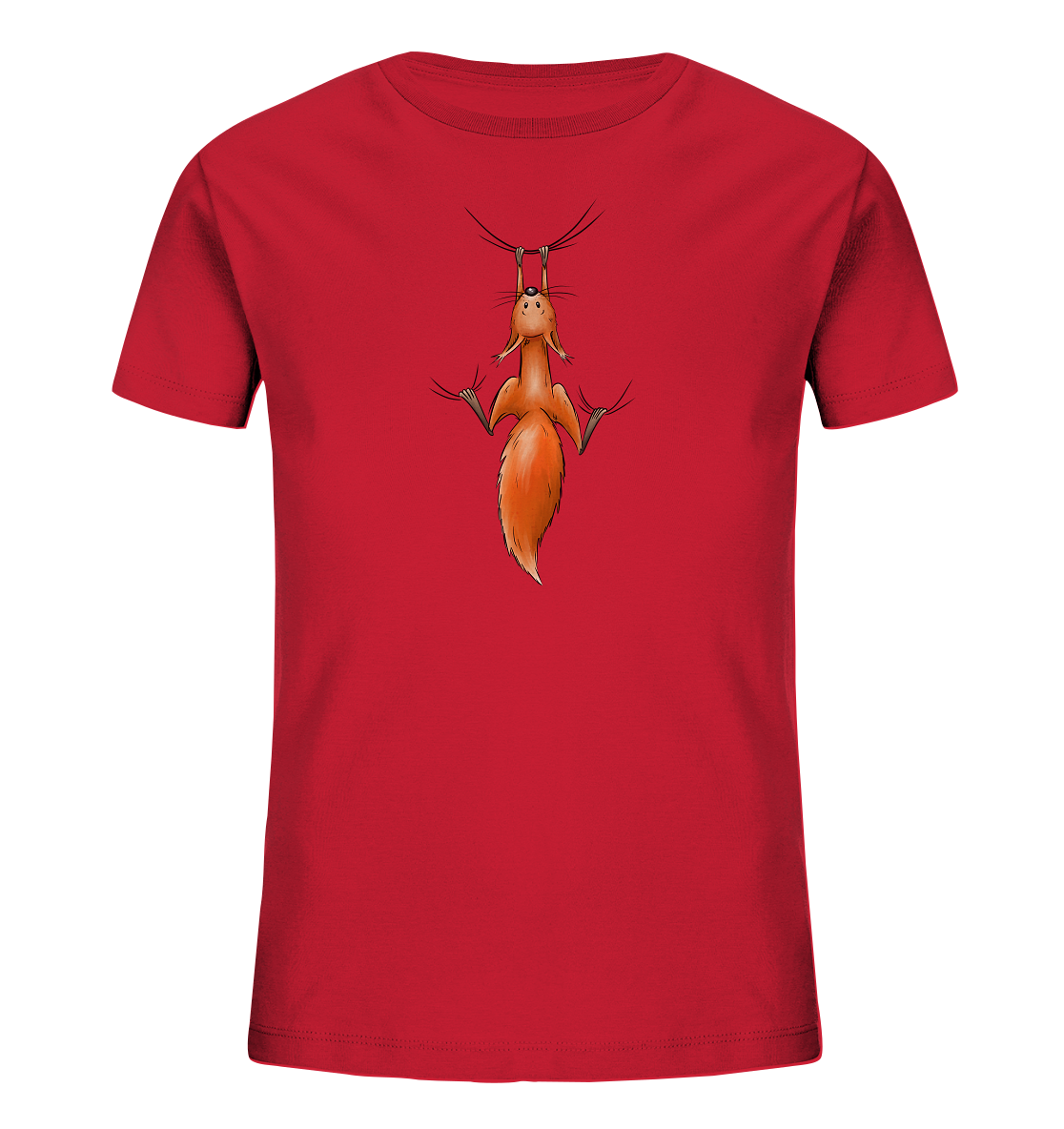 Rotes Eichhörnchen hängt ab - Kids Organic Shirt