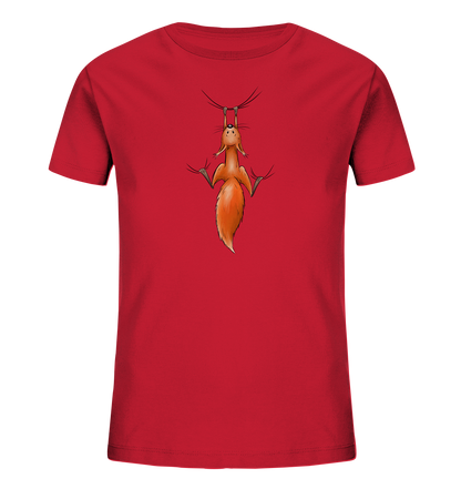 Rotes Eichhörnchen hängt ab - Kids Organic Shirt