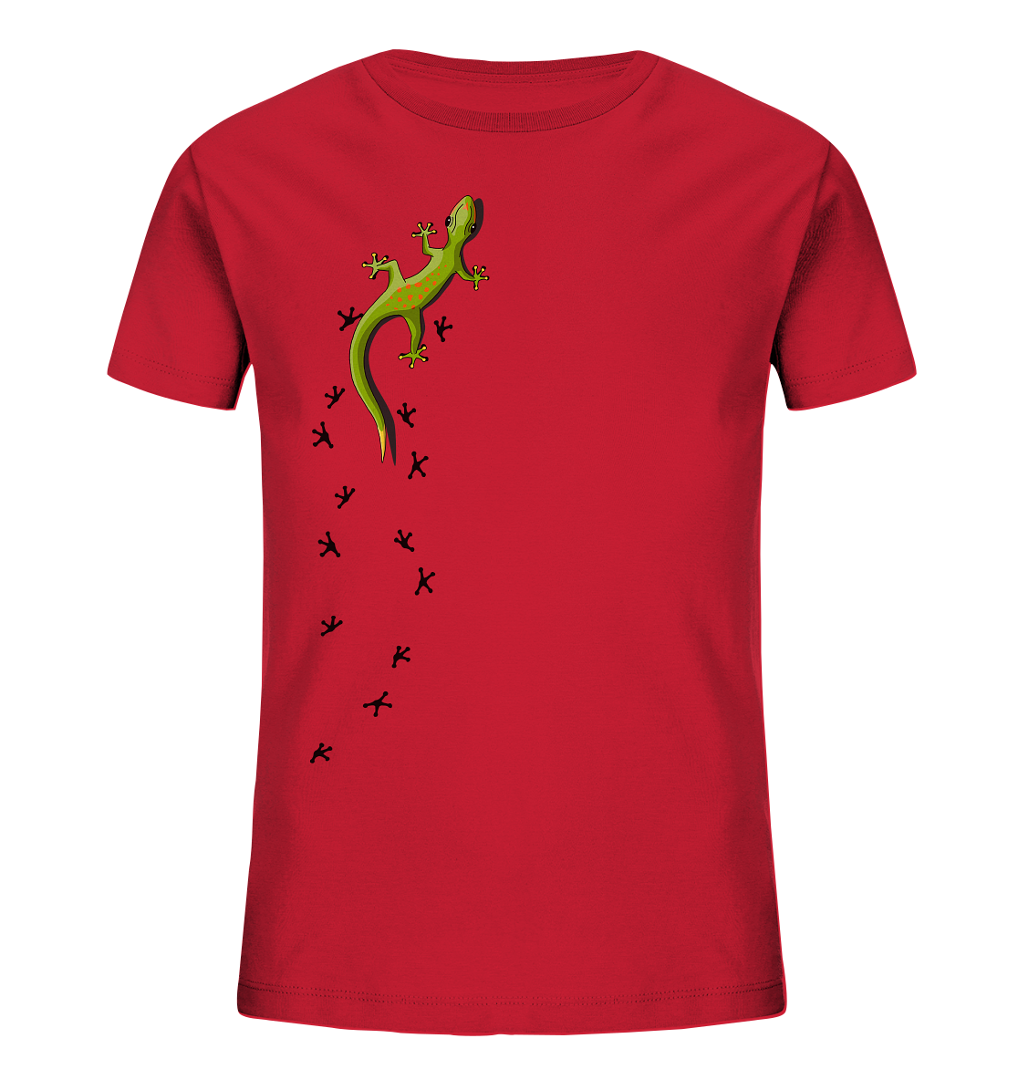Kletternder Gecko mit Spuren - Kids Organic Shirt