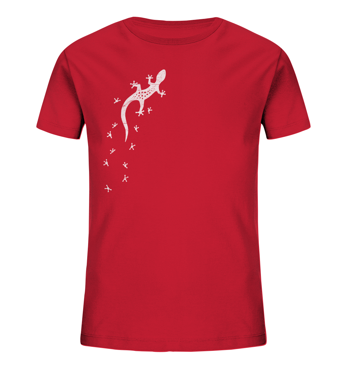 Gecko Eidechse Silhouette hell - Kids Organic Shirt