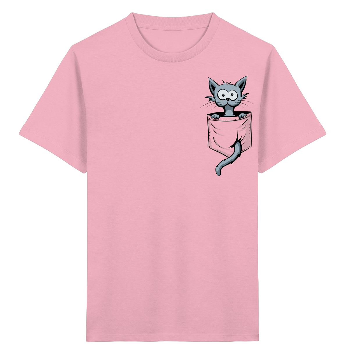 Verrückte Katze in Deiner Brust-Tasche - Kids Organic Shirt