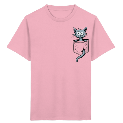 Verrückte Katze in Deiner Brust-Tasche - Kids Organic Shirt