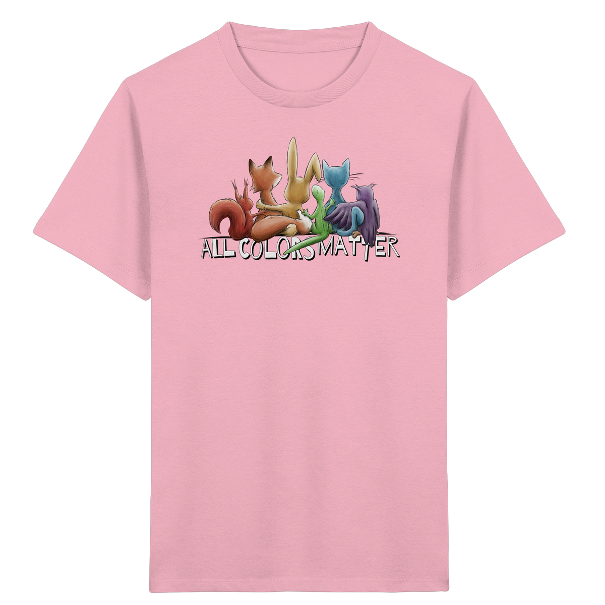 All Colors Matter! Regenbogen Tiere für Vielfalt - Kids Organic Shirt