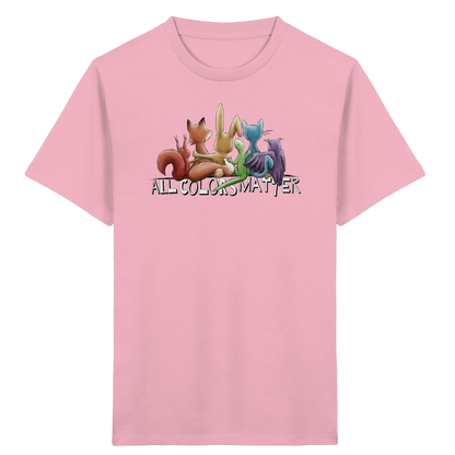 All Colors Matter! Regenbogen Tiere für Vielfalt - Kids Organic Shirt