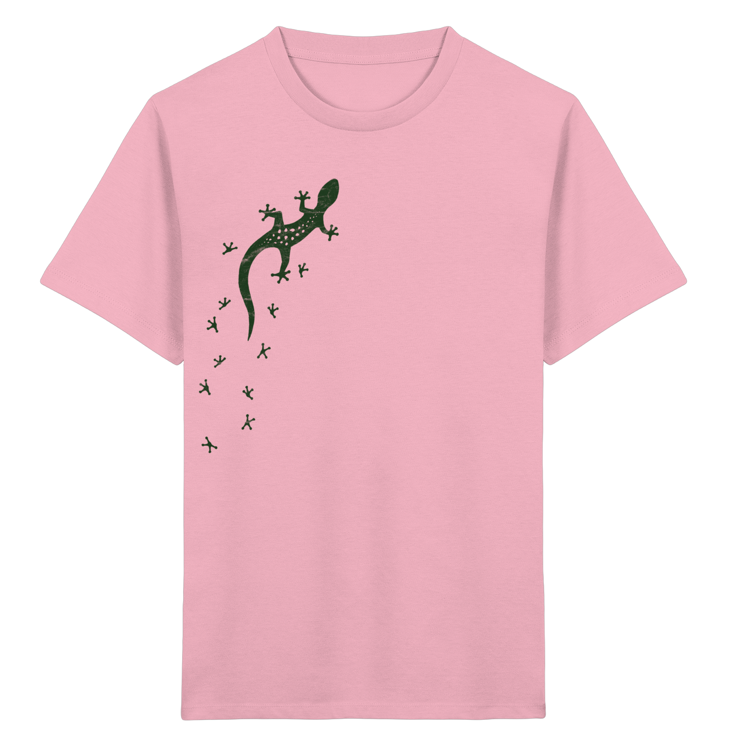Gecko Eidechse Silhouette dunkel - Kids Organic Shirt