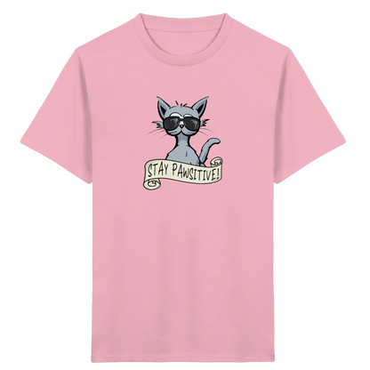 Stay Pawsitive Bleib lässig Hipster Katze - Kids Organic Shirt