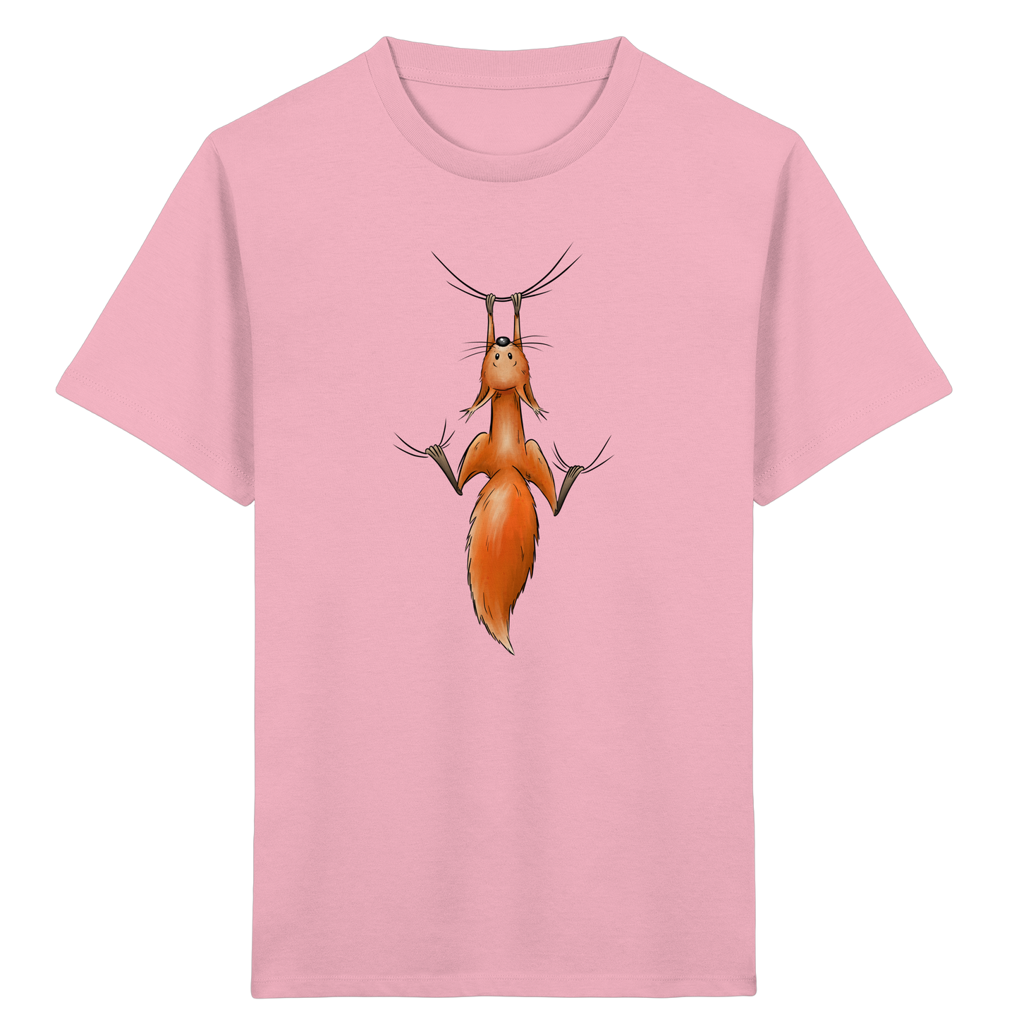 Rotes Eichhörnchen hängt ab - Kids Organic Shirt