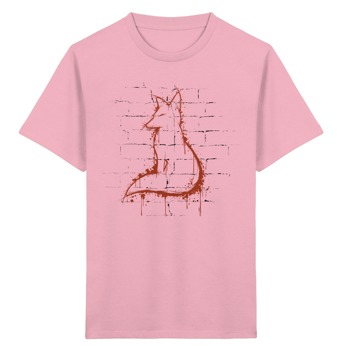 Street Art Fuchs Silhouette - Kids Organic Shirt
