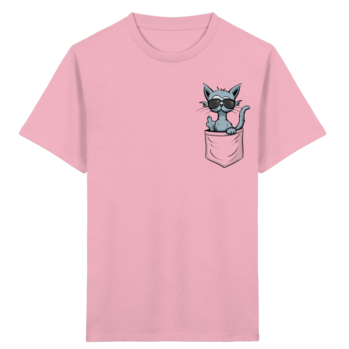 "Fuck Off" Mittelfinger Katze in der Tasche - Kids Organic Shirt