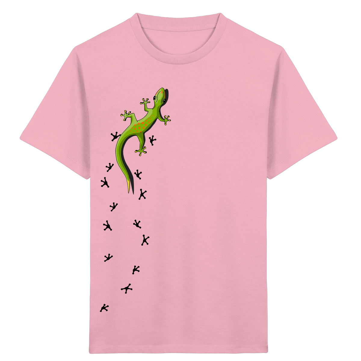 Kletternder Gecko mit Spuren - Kids Organic Shirt