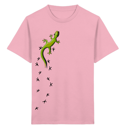 Kletternder Gecko mit Spuren - Kids Organic Shirt