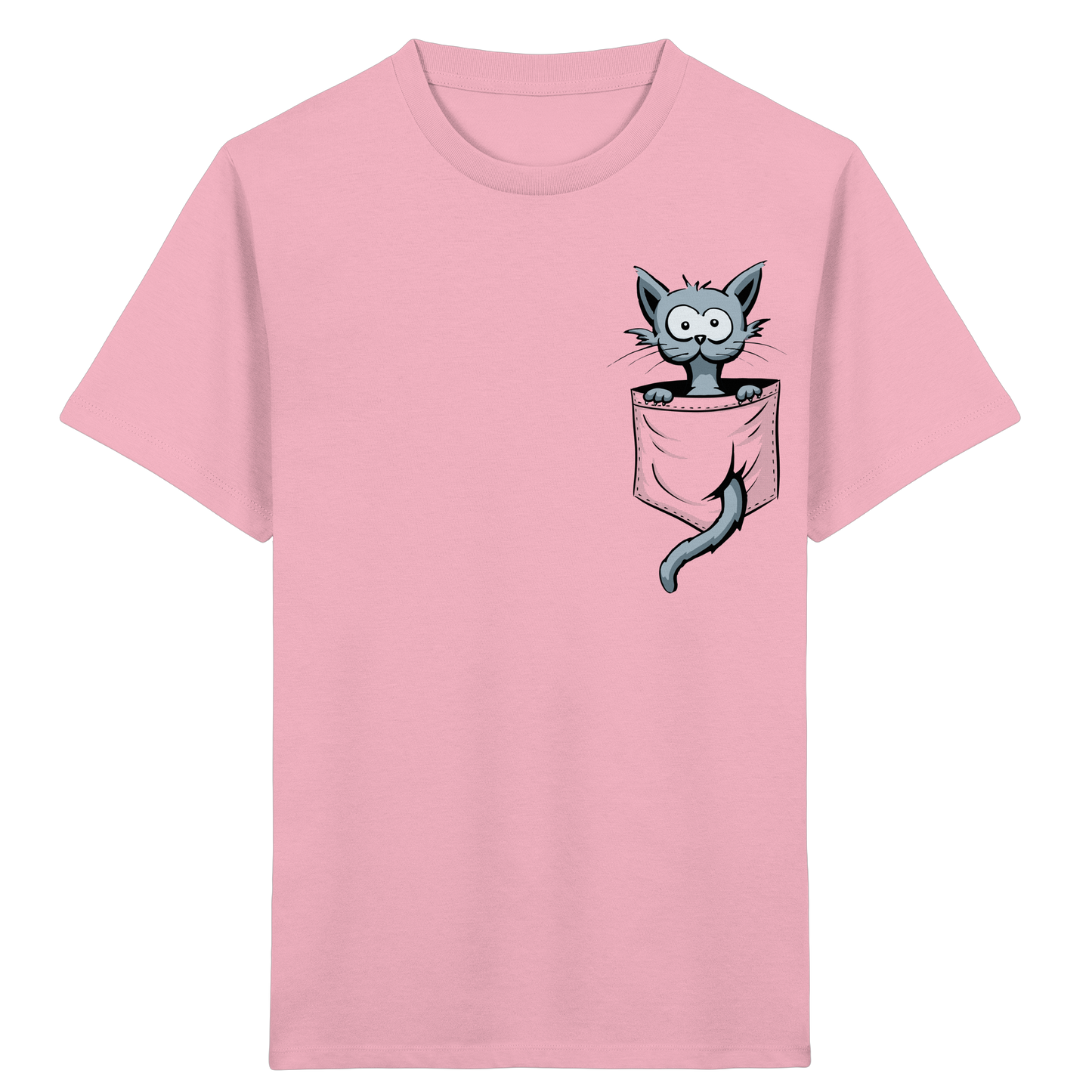 Verrückte Katze in Deiner Brust-Tasche - Kids Organic Shirt