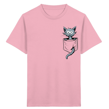 Verrückte Katze in Deiner Brust-Tasche - Kids Organic Shirt