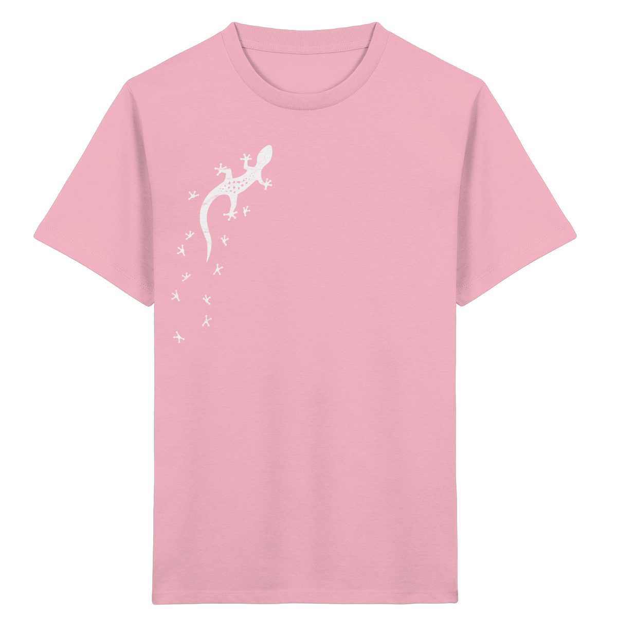 Gecko Eidechse Silhouette hell - Kids Organic Shirt