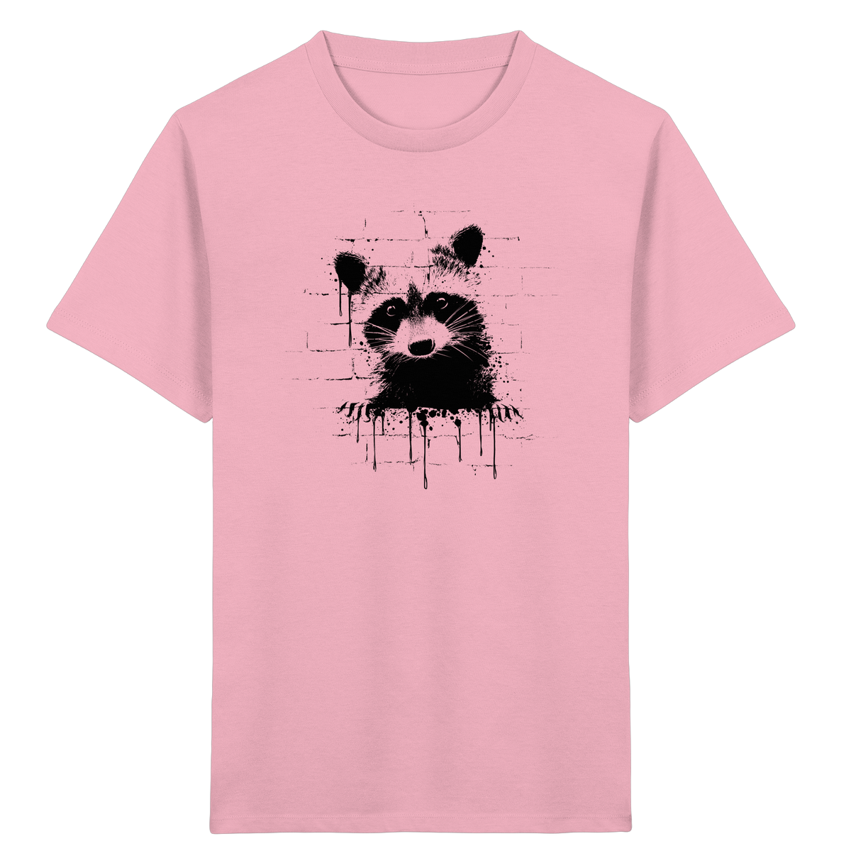 Funky Street Art Waschbär - Kids Organic Shirt
