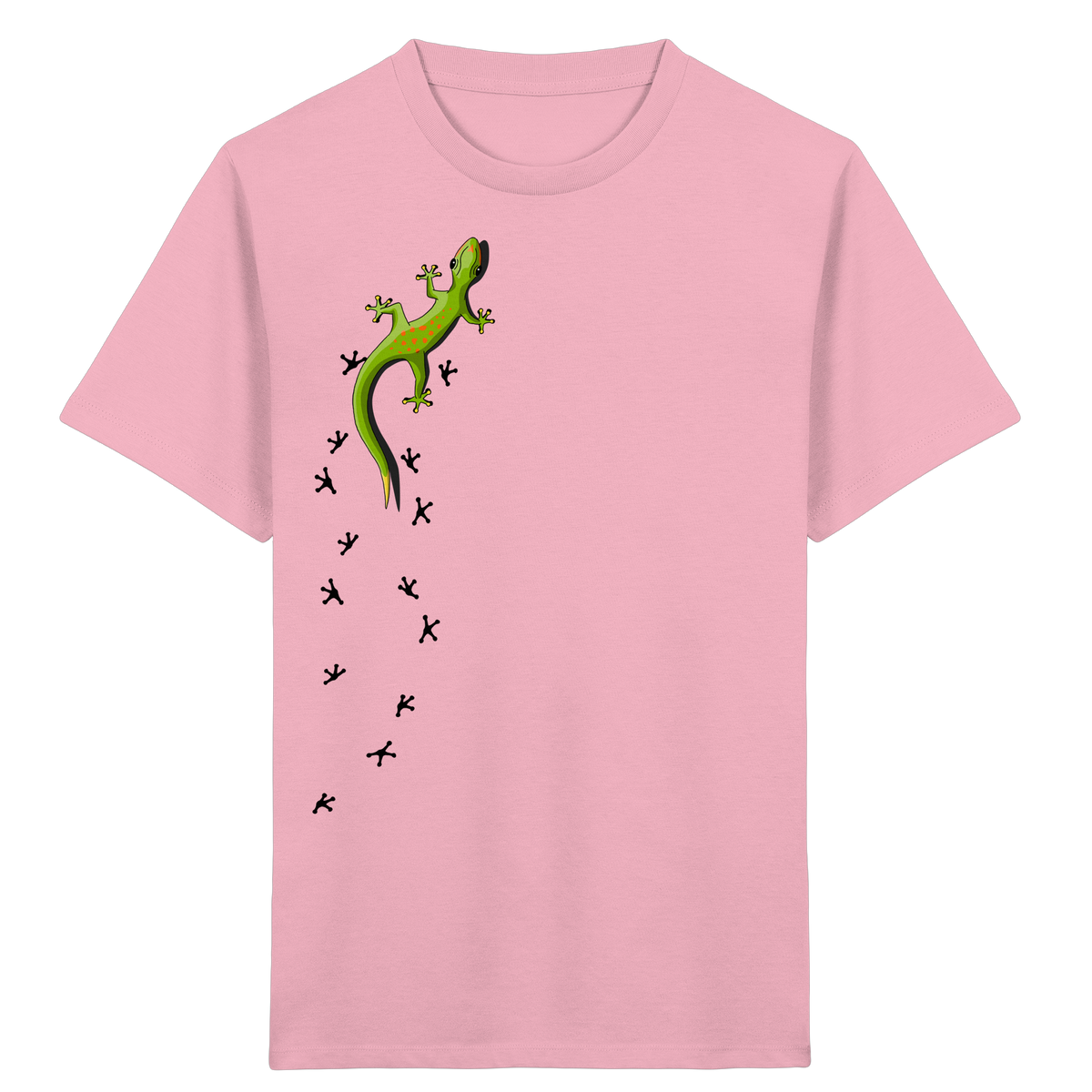 Kletternder Gecko mit Spuren - Kids Organic Shirt