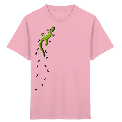 Kletternder Gecko mit Spuren - Kids Organic Shirt