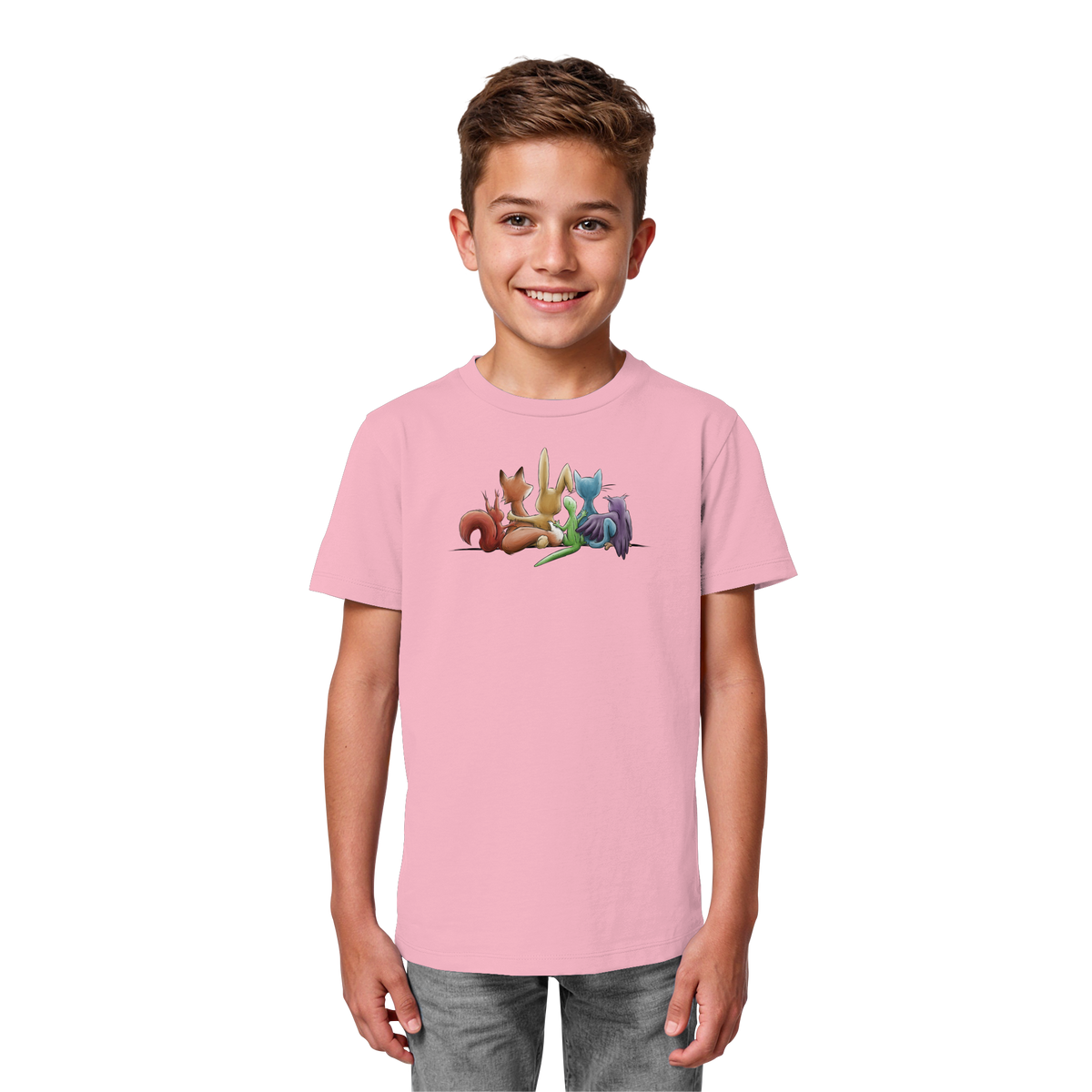 Regenbogen Tiere für Freundschaft, Toleranz und Vielfalt - Kids Organic Shirt