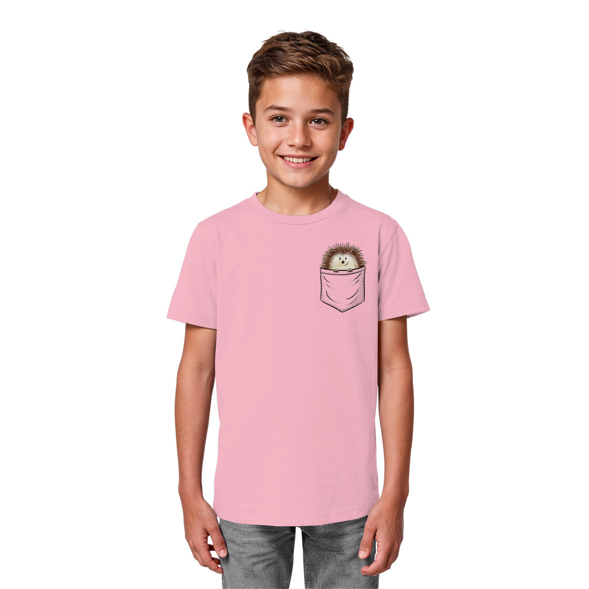 Lustiger Igel in Deiner Brust-Tasche - Kids Organic Shirt