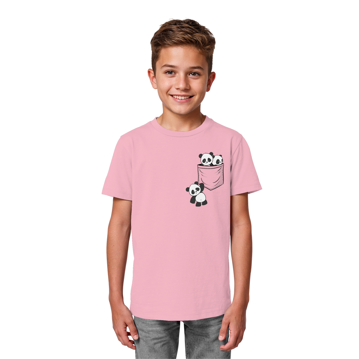 Kawaii Pandas in der Tasche - Kids Organic Shirt