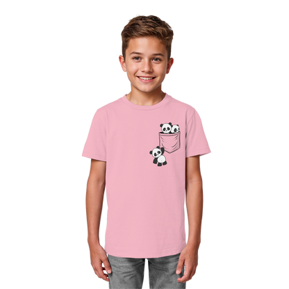 Kawaii Pandas in der Tasche - Kids Organic Shirt