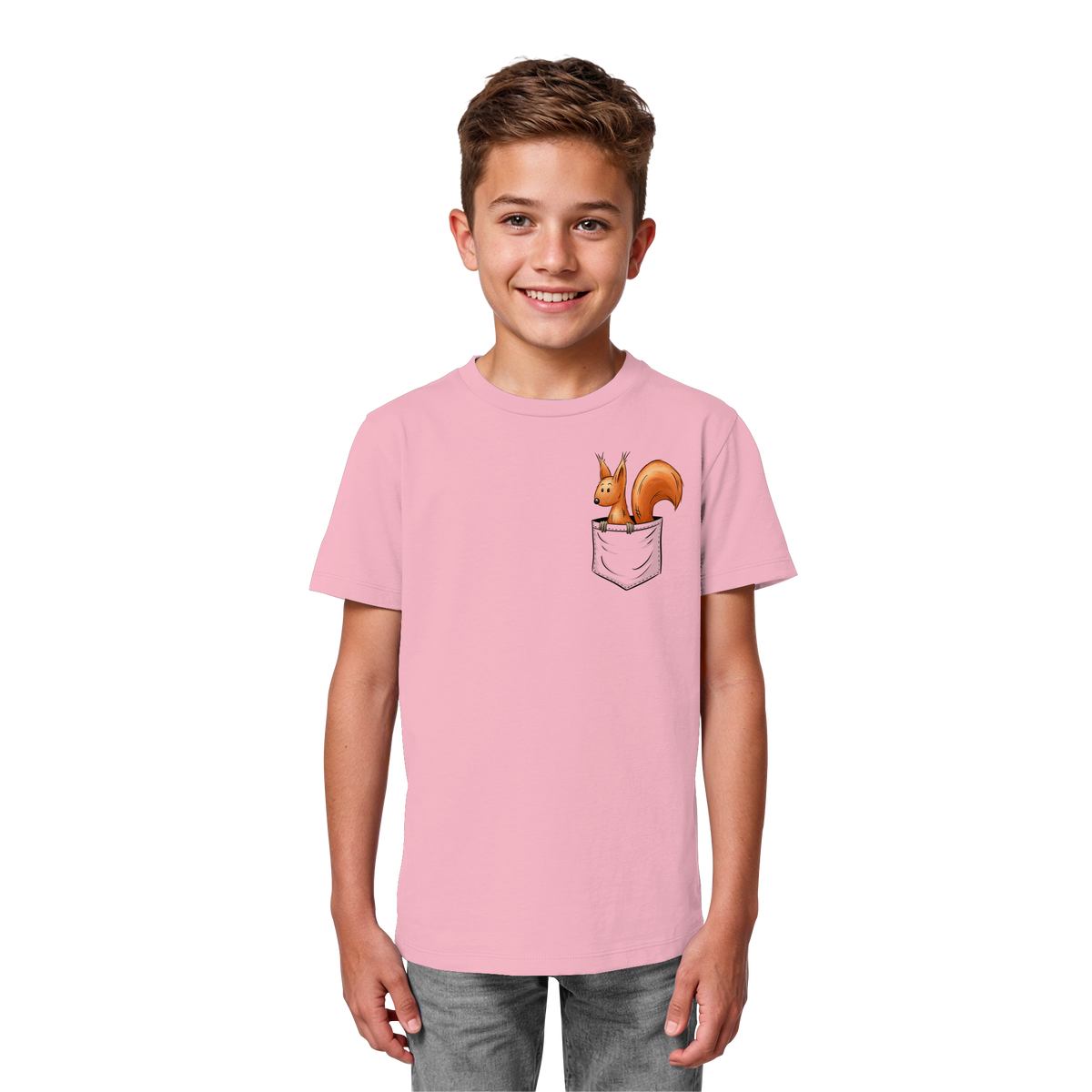 Lässiges Eichhörnchen In Tasche - Kids Organic Shirt