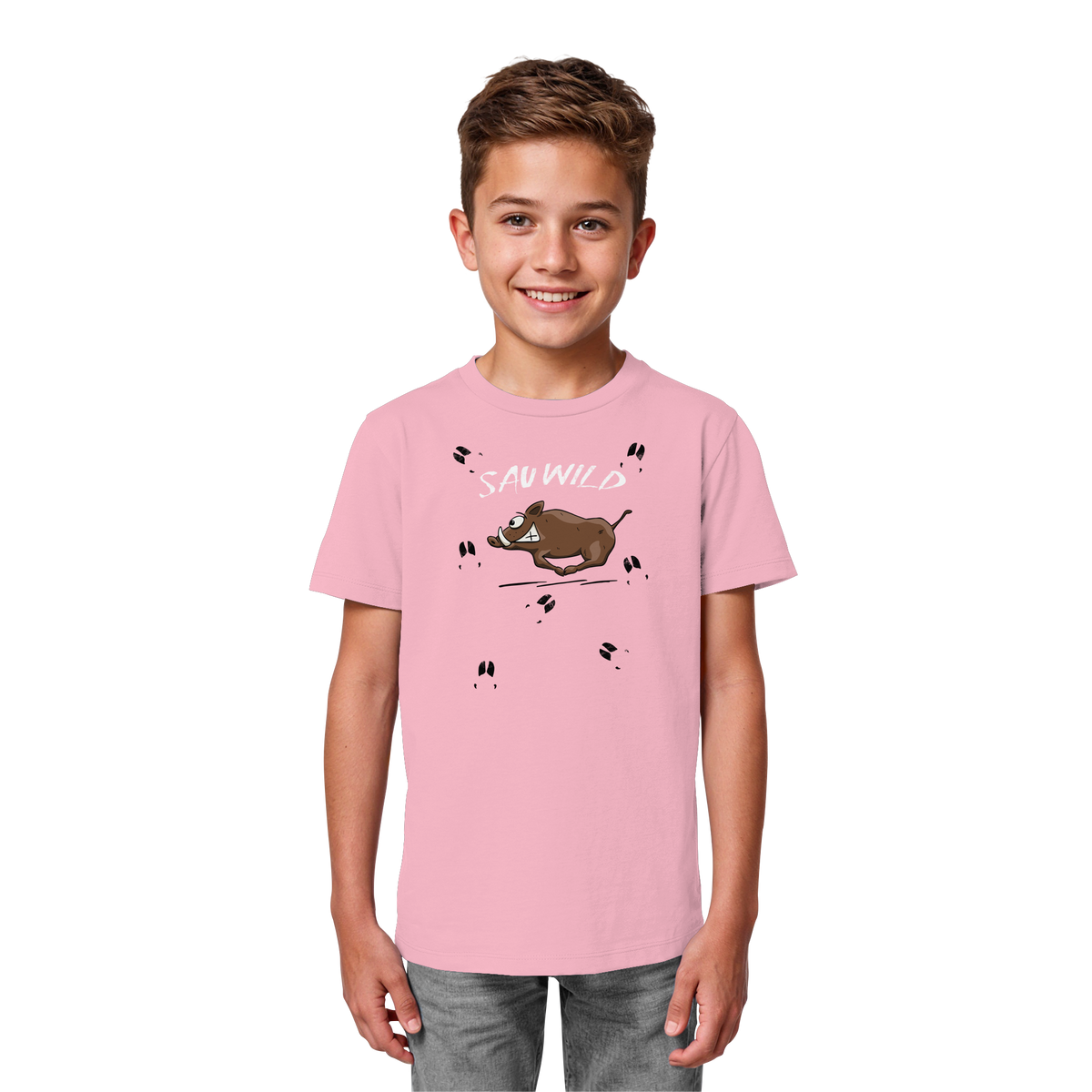 Sauwild wilde Sau | Wildschwein Keiler - Kids Organic Shirt