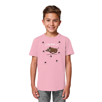 Sauwild wilde Sau | Wildschwein Keiler - Kids Organic Shirt