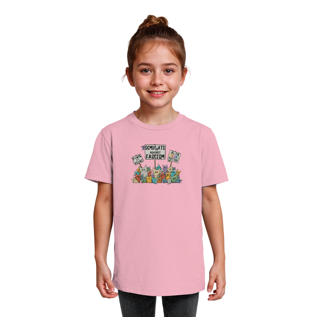 Demo-Katzen gegen Faschismus und für Vielfalt - Kids Organic Shirt